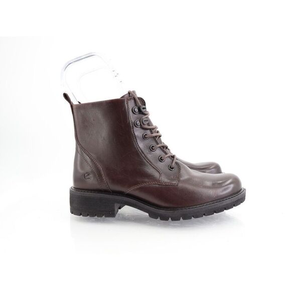 Ecco Elaina Street Combat Ankle Boot Women Size 6 / 6.5 Brown Leather Lace UP - Picture 2 of 13